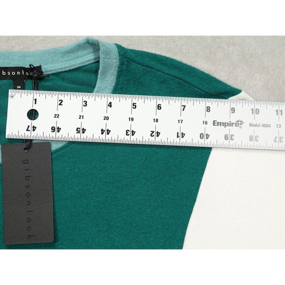 Gibsonlook Womens Green Tops Colorblock Long Sleeve Sweater Round Neck Size M - Picture 4 of 13